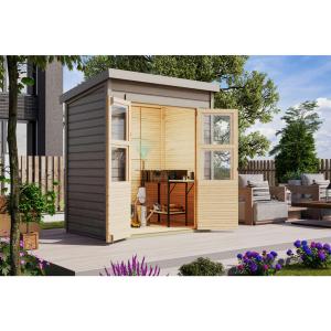 Karibu Gartenhaus Tony 0 grau B/H/T: ca. 182x219x126 cm