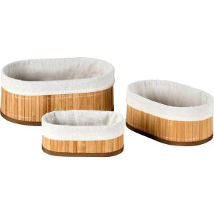 Kesper Bambus Körbchen 3er Set braun B/H/L: ca. 12x20x30 cm
