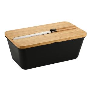 Kesper Brotbox schwarz Bambus B/H/L: ca. 20x15,5x34,8 cm