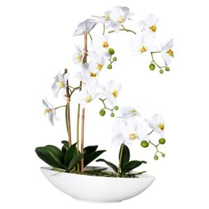 Kunstpflanze weiß Kunststoff B/H/L: ca. 9x37x11 cm