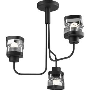 Lamkur Kronleuchter schwarz Stahl Glas B/H/L: ca. 44x40x40…