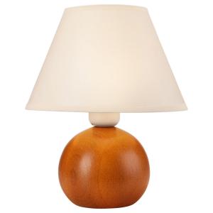 Lamkur Tischleuchte BALL 33082 rustikal Stoff Stahl Holz H/…