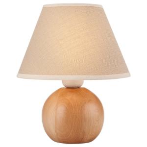 Lamkur Tischleuchte BALL 36311 natur Holz Stahl Stoff H/L:…