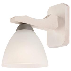 Lamkur Wandleuchte weiß buche Glas Stahl Holz B/H/L: ca. 20…