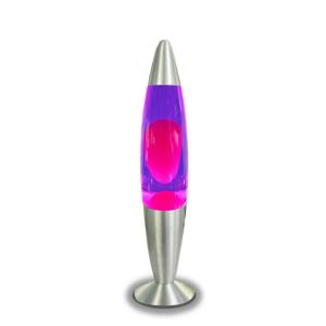 LED-Lavalampe lila pink Aluminium Glas H/D: ca. 34x62 cm