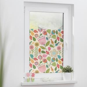LICHTBLICK Fensterfolie Floral bunt B/L: ca. 100x100 cm
