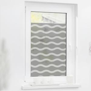 LICHTBLICK Fensterfolie Wellen grau weiß B/L: ca. 100x100 c…