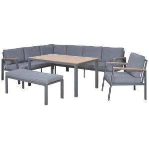 Loungeset Rhodos grau Aluminium