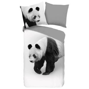 Microfaser Bettwäsche Panda grau Polyester B/L: ca. 135x200…