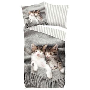 Microfaser Bettwäsche Snooze grau Polyester B/L: ca. 135x20…