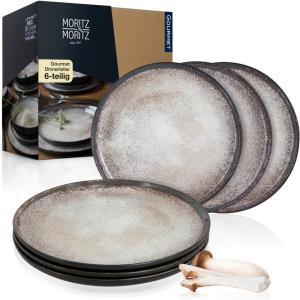 Moritz & Moritz Essteller flach beige Porzellan D: ca. 27 cm