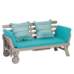 Multifunktionsbank Maui grau Holz H/T/L: ca. 90x78x178 cm
