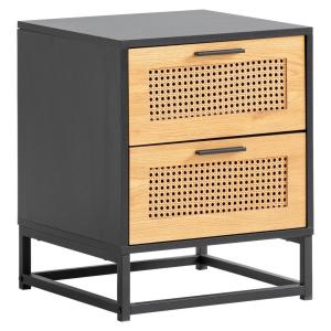 Nachtkonsole schwarz Eiche Optik B/H/T: ca. 45x55x45 cm