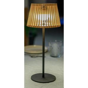 NewGarden LED-Tischleuchte braun Holz Metall B/H/L: ca. 16x…