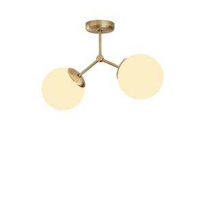Opviq Deckenleuchte Damar gelb weiß Metall Glas B/H/T/L/D:…