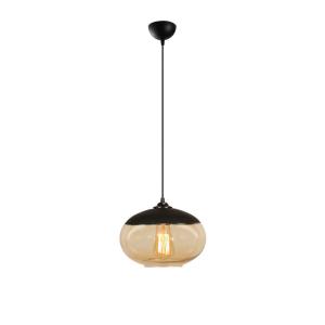 Opviq Pendelleuchte Camini honig schwarz Eisen B/H/T/L/D: c…