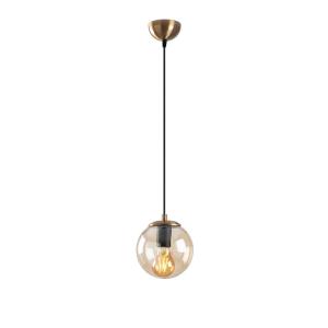 Opviq Pendelleuchte Efe gelb bronze Glas Metall B/H/T/L/D:…