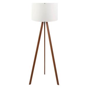 Opviq Stehleuchte weiß braun PVC B/H/T/L/D: ca. 38x140x38x3…