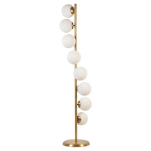 Opviq Stehleuchte weiß Metall Glas B/H/L: ca. 30x155x30 cm…