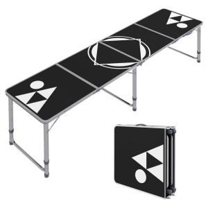 Outsunny Bierpong-Tisch schwarz Aluminium B/H/L: ca. 60x240…