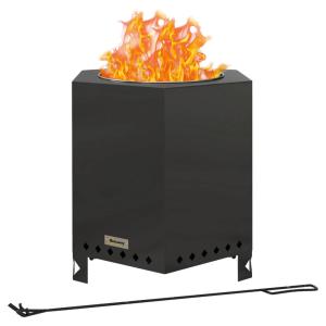 Outsunny Feuerschale schwarz Edelstahl B/H/L: ca. 38,8x46,5…
