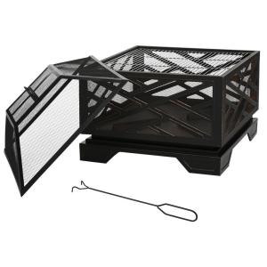 Outsunny Feuerschale schwarz Eisen B/H/L: ca. 66x66x66 cm