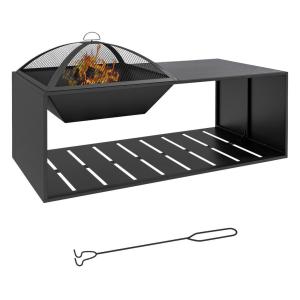 Outsunny Feuerschale schwarz Keramik B/H/L: ca. 51x56x101 cm