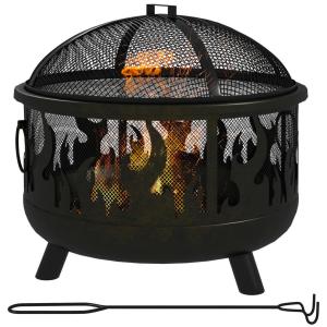Outsunny Feuerschale schwarz Metall B/H/L: ca. 61x55x61 cm