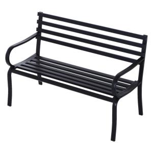 Outsunny Gartenbank schwarz Metall B/H/L: ca. 62x82x125 cm