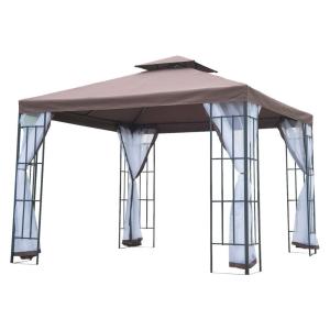 Outsunny Gartenpavillon café braun Stahl B/H/L: ca. 300x270…