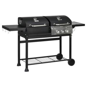 Outsunny Gas-/Kohlegrill Edelstahl B/H/L: ca. 53x101x161 cm