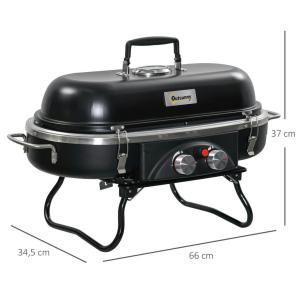 Outsunny Gasgrill Metall B/H/L: ca. 34,5x37x66 cm