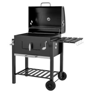 Outsunny Holzkohlegrill Edelstahl B/H/L: ca. 65x108x113 cm