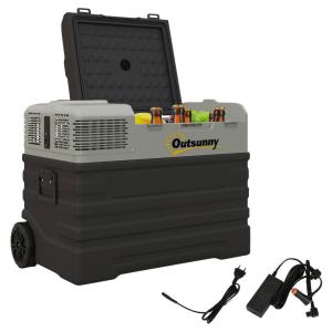 Outsunny Kompressor Kühlbox schwarz Kunststoff Stahl B/H/L:…