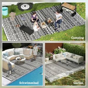 Outsunny Outdoor-Teppich schwarz B/H/L: ca. 274x0,3x548 cm