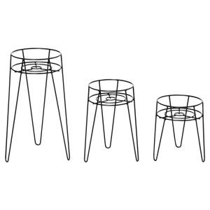 Outsunny Pflanzenständer-Set schwarz Stahl B/H/L: ca. 23x42…