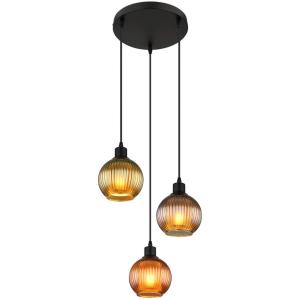 Pendelleuchte Metall Glas E27 3 Brennstellen