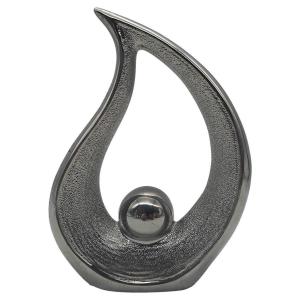 POCOline Deko-Herz silber Porzellan B/H/L: ca. 4,5x20,3x14,…