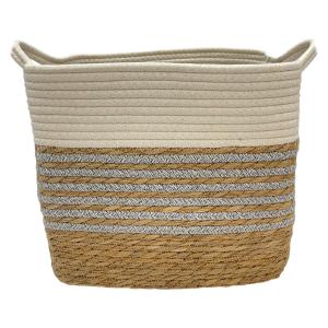 POCOline Korb grau Baumwolle B/H/L: ca. 27x29x35 cm