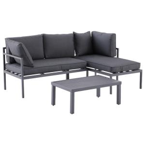 POCOline Loungeset Nizza dunkelgrau Stahlrohr