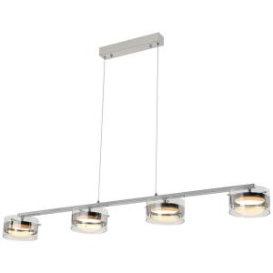 POCOline Pendelleuchte Chrom Metall Glas B/H: ca. 15x120 cm