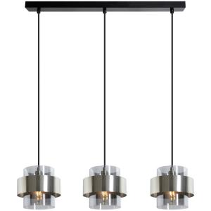 POCOline Pendelleuchte schwarz Metall Glas B/L: ca. 73x120…