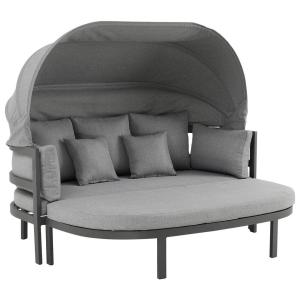 POCOline Sonneninsel mit Dach Barbados hellgrau Stahl