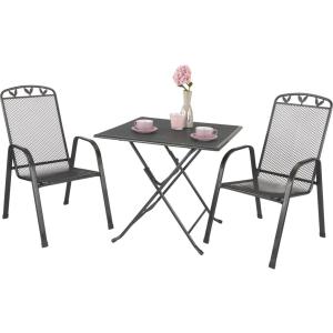 POCOline Stapelsessel Pia grau Metall B/H/L: ca. 55x98x74 cm