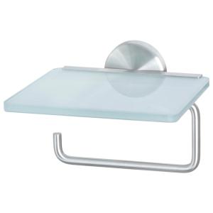 POCOline Toilettenpapierhalter Milano Edelstahloptik glaskl…