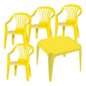 ProGarden Kindermöbel-Set gelb Kunststoff B/H/L: ca. 38x53x…