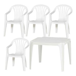 ProGarden Kindermöbel-Set weiß Kunststoff B/H/L: ca. 38x53x…