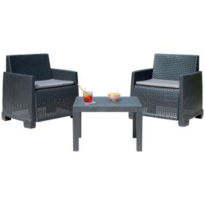 ProGarden Loungeset Orta anthrazit Kunststoff