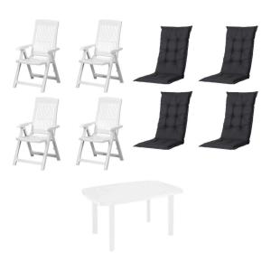 PROGARDEN,MADISON Gartensitzgruppe   Auflagen Tampa schwarz…