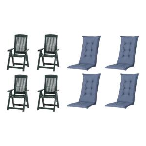 PROGARDEN,MADISON Klappsessel Set   Auflagen Tampa grün Kun…